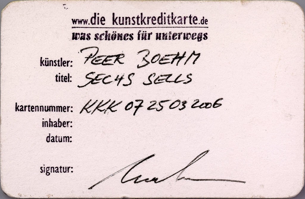 Peer Boehm - Kunstkreditkarte - 07-25032006 Rückseite