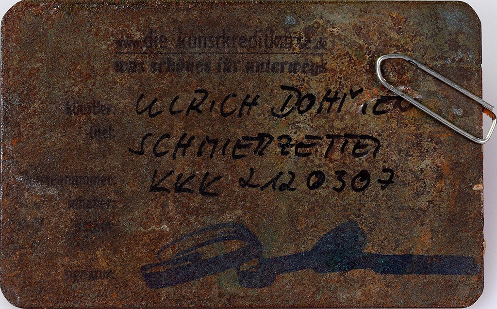 Ulrich Dohmen - Kunstkreditkarte - 212iii07 Rückseite