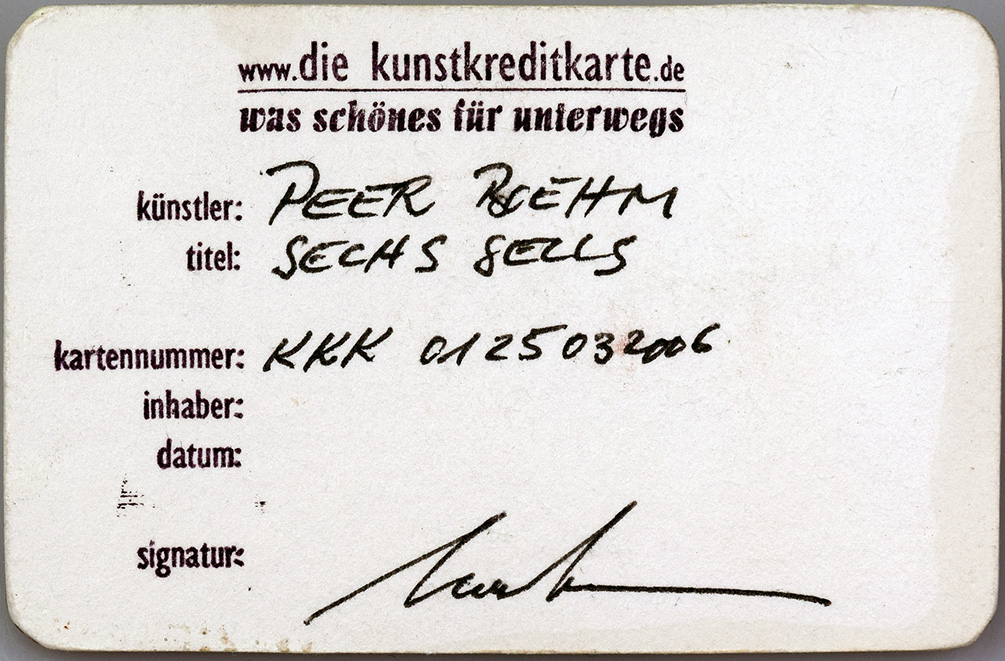 Peer Boehm - Kunstkreditkarte - 01-25032006 Rückseite