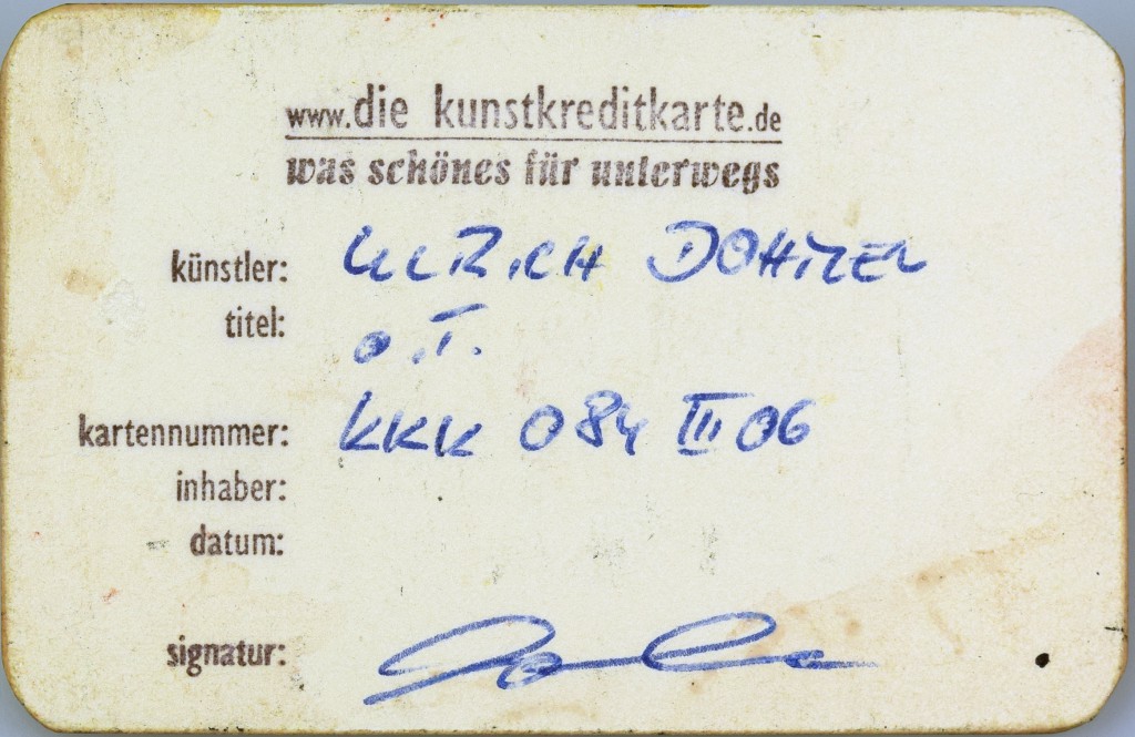 Ulrich Dohmen - Kunstkreditkarte - 084iii06 Rückseite