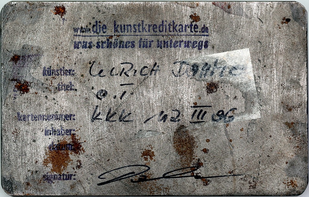 Ulrich Dohmen - Kunstkreditkarte - 112iii06 Rückseite