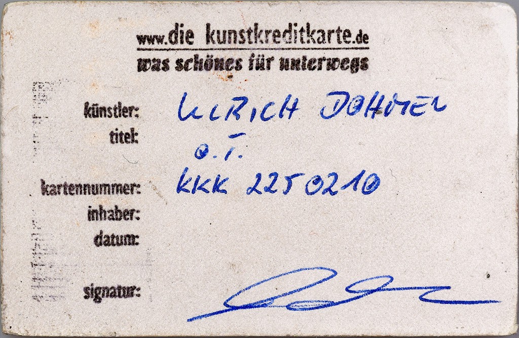 Ulrich Dohmen - Kunstkreditkarte - 225ii10 Rückseite