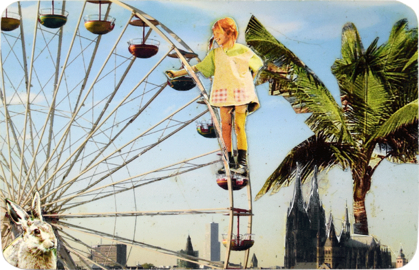 Angela Rohde - Kunstkreditkarte - Pippi auf dem Riesenrad in Köln 59-18iii2006
