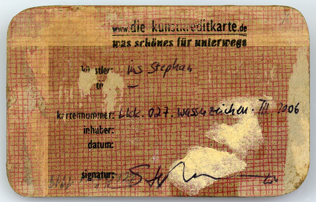 Iris Stephan - Kunstkreditkarte - Wasserzeichen 27.iii.2006 Rückseite