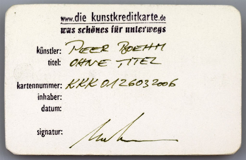 Peer Boehm - Kunstkreditkarte - 03-26032006 Rückseite