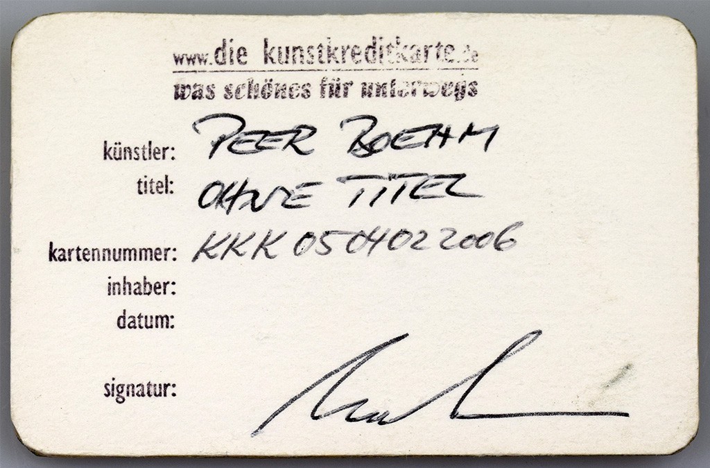 Peer Boehm - Kunstkreditkarte - ohne Titel 05-04022006