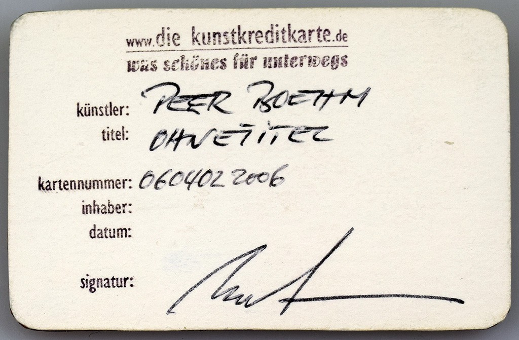 Peer Boehm - Kunstkreditkarte - 06-04022006 Rückseite