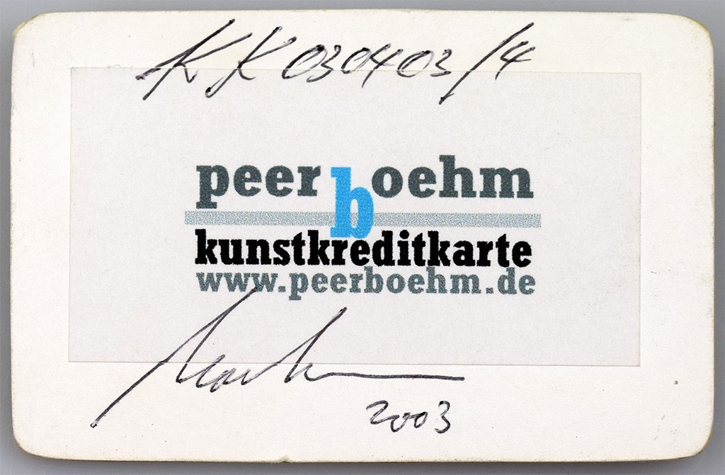 Peer Boehm - Kunstkreditkarte - 01-27052006 Rückseite