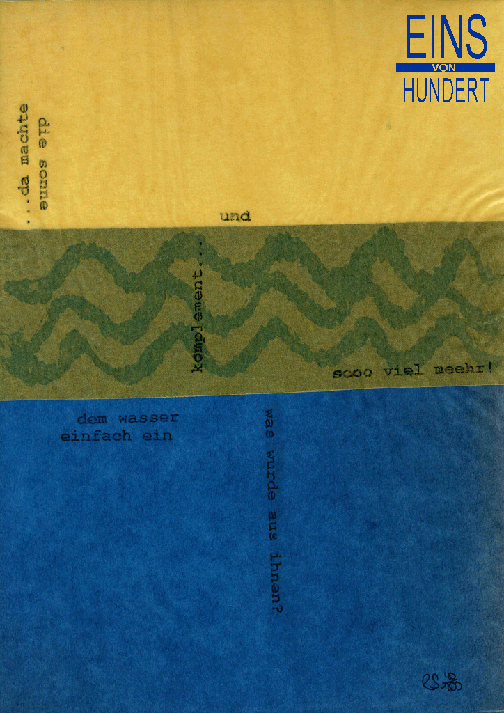 Eins von Hundert - Nr. 42 Wasser - Deckblatt Raphaela Stammeier