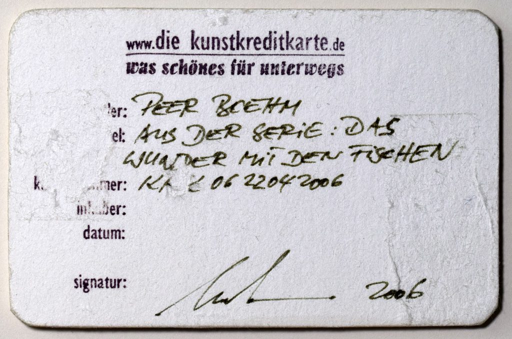 Peer Boehm - Kunstkreditkarte - Das Wunder mit den Fischen 06-22042006 Rückseite